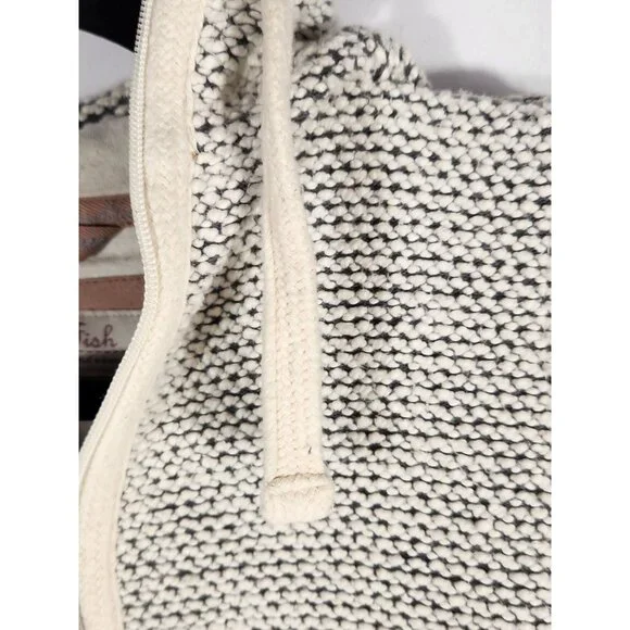 Weird Fish Womens Jacket Macaroni Knit Cream/Gray Athletic Old Money Preppy S - Picture 5 of 8